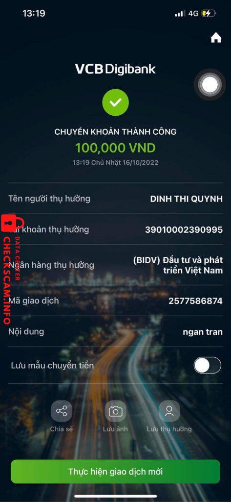 対する証拠 Đinh Thị Quỳnh