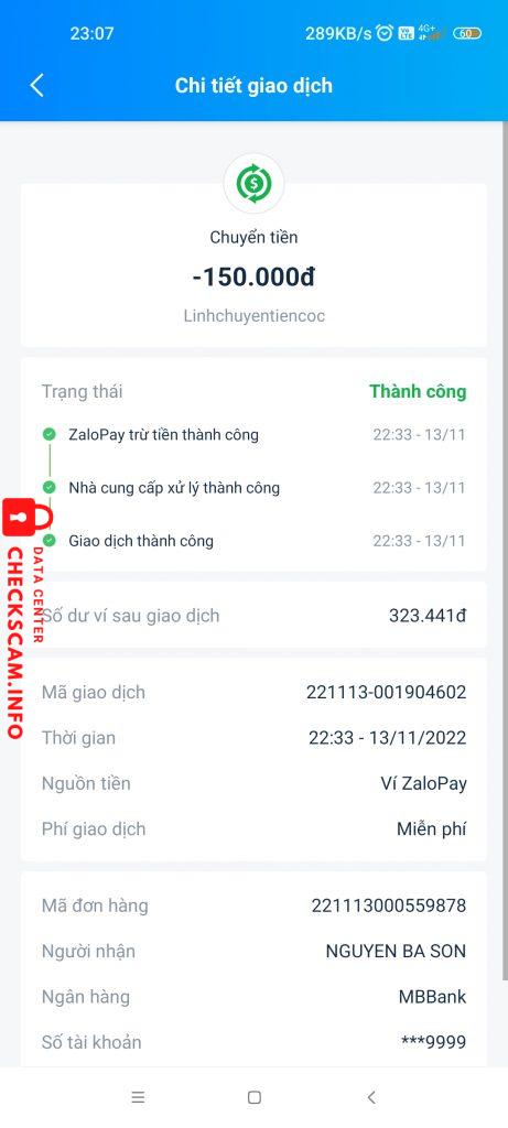 対する証拠 Nguyen ba son
