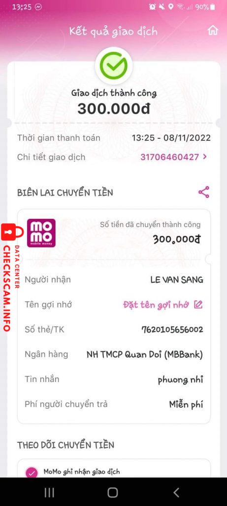 Доказательства против Le van sang