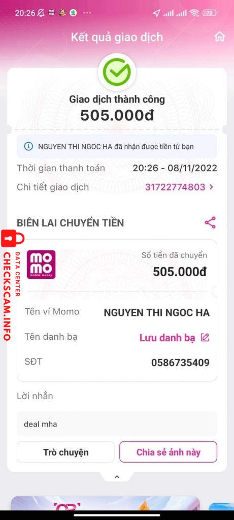 Доказательства против Nguyen Thi Ngoc Ha