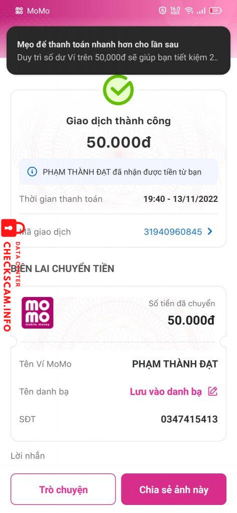 Αποδεικτικά στοιχεία κατά Phạm Thành Đạt
