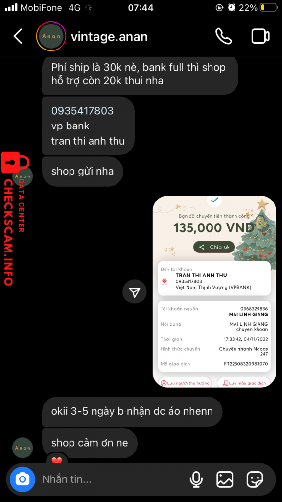 Bukti melawan Tran Thi Anh Thu 