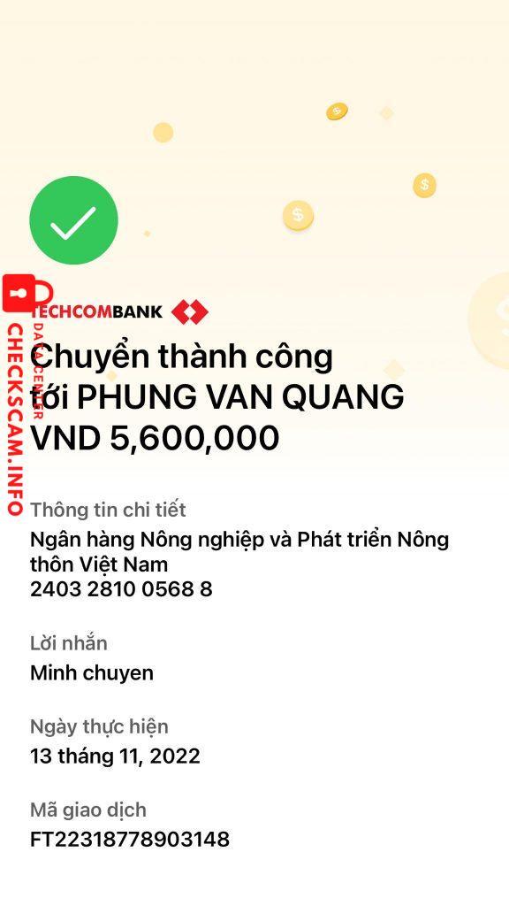 Bukti melawan Phung Van Quang
