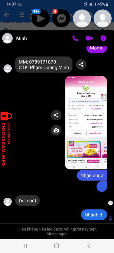 Bukti melawan Phạm Quang Minh
