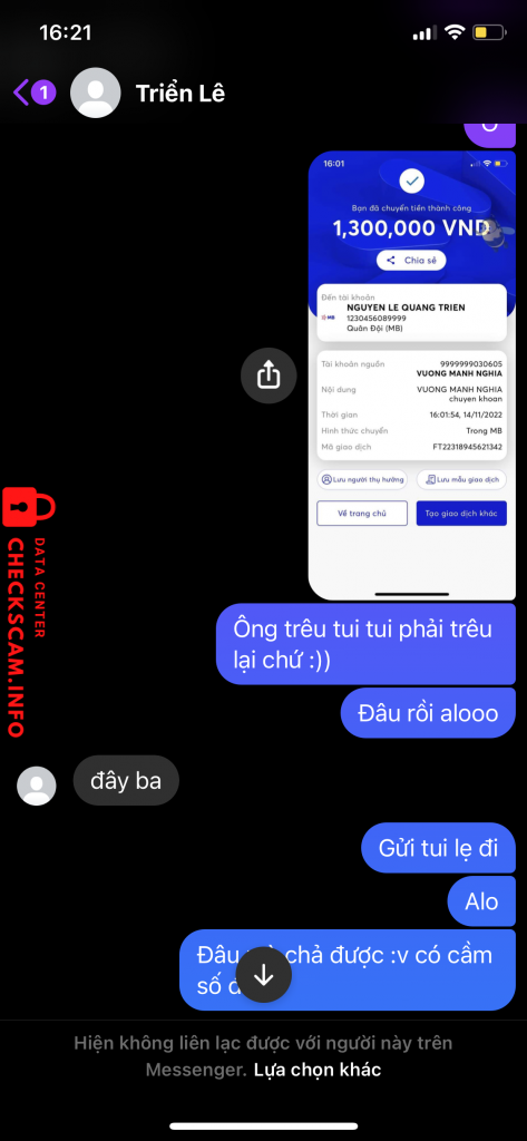 Bukti melawan Triển Lê