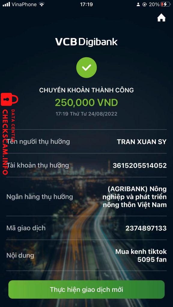対する証拠 TRAN VAN SY