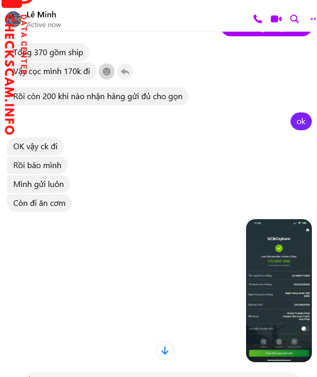 対する証拠 Lê Minh Tuấn