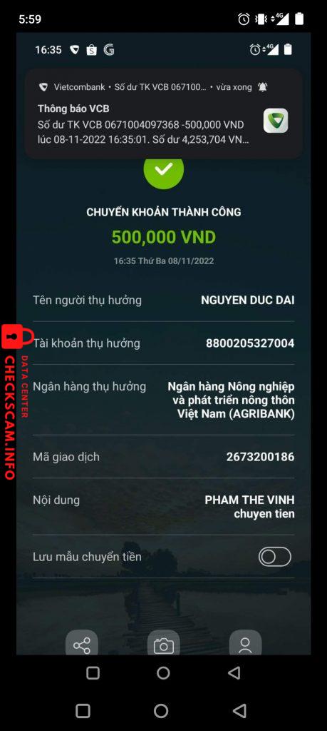 対する証拠 Nguyen duc dai