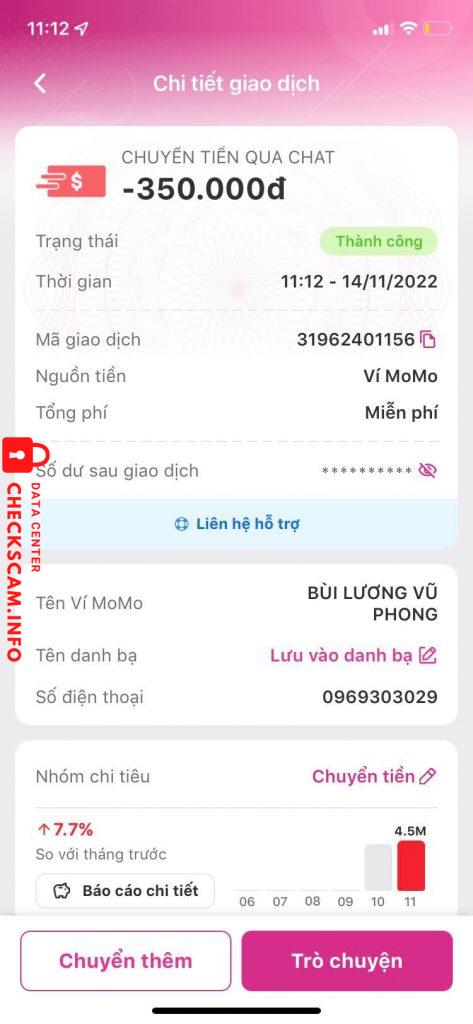 Αποδεικτικά στοιχεία κατά BÙI LƯƠNG PHONG VŨ
