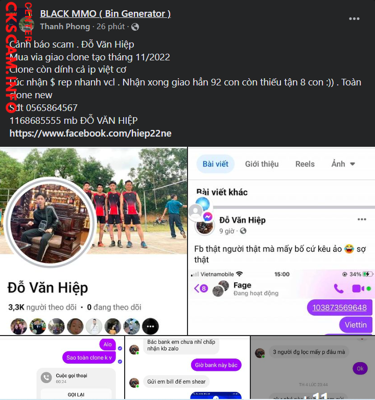 Preuves contre Đỗ Văn Hiệp