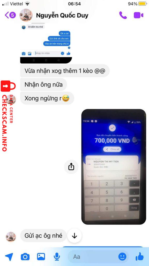 Preuves contre NGUYEN THI MY TIEN