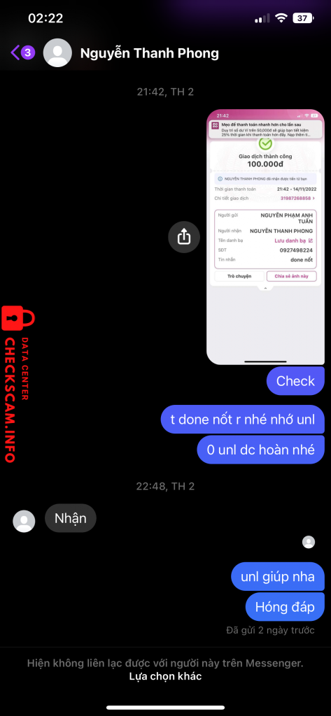 Preuves contre Nguyễn Thanh Phong