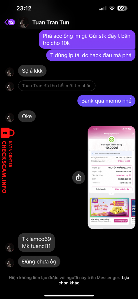 Preuves contre Phạm Văn Tuấn