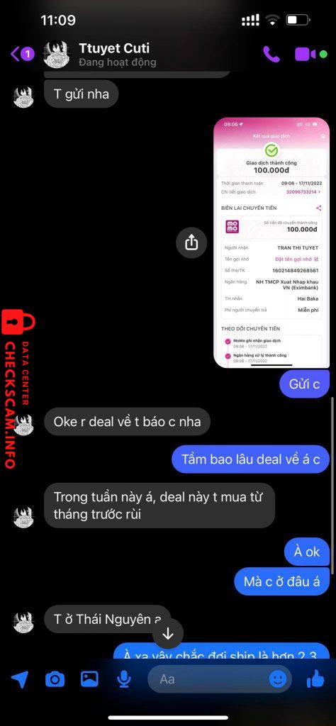 Bằng chứng chống lại TRAN THI TUYET
