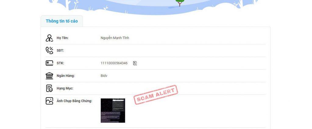 Αποδεικτικά στοιχεία κατά NGO MANH TINH