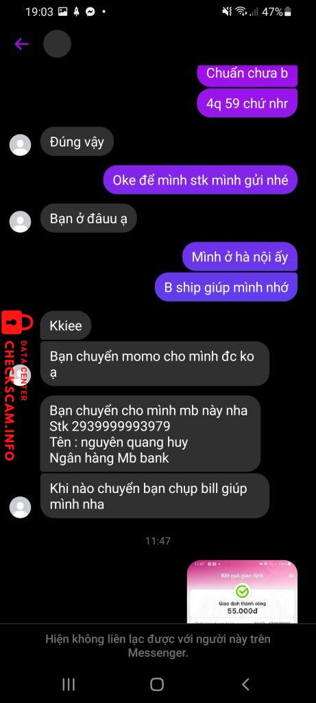 Αποδεικτικά στοιχεία κατά Nguyễn Quang Huy