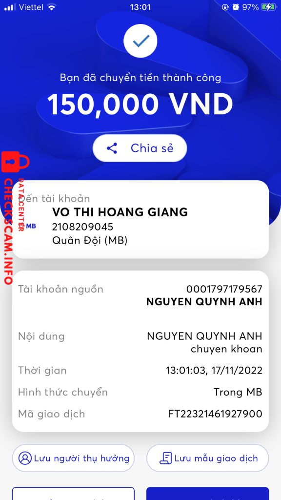 Αποδεικτικά στοιχεία κατά VO THI HOANG GIANG 