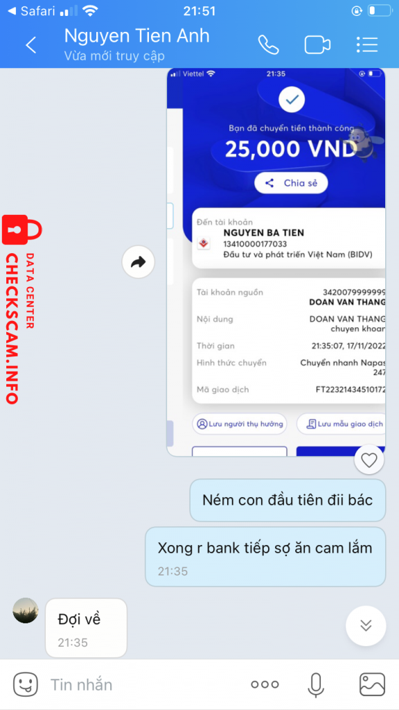 Αποδεικτικά στοιχεία κατά NGUYEN BA TIEN