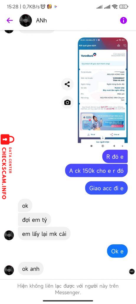 対する証拠 TRAN HA ANH