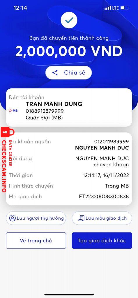 Preuves contre Trần Mạnh Dũng