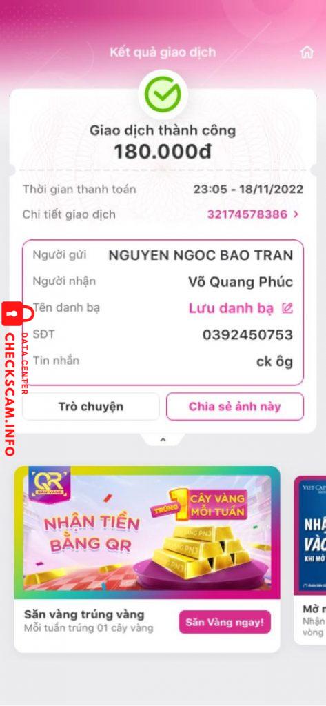 Preuves contre Võ Quang Phúc