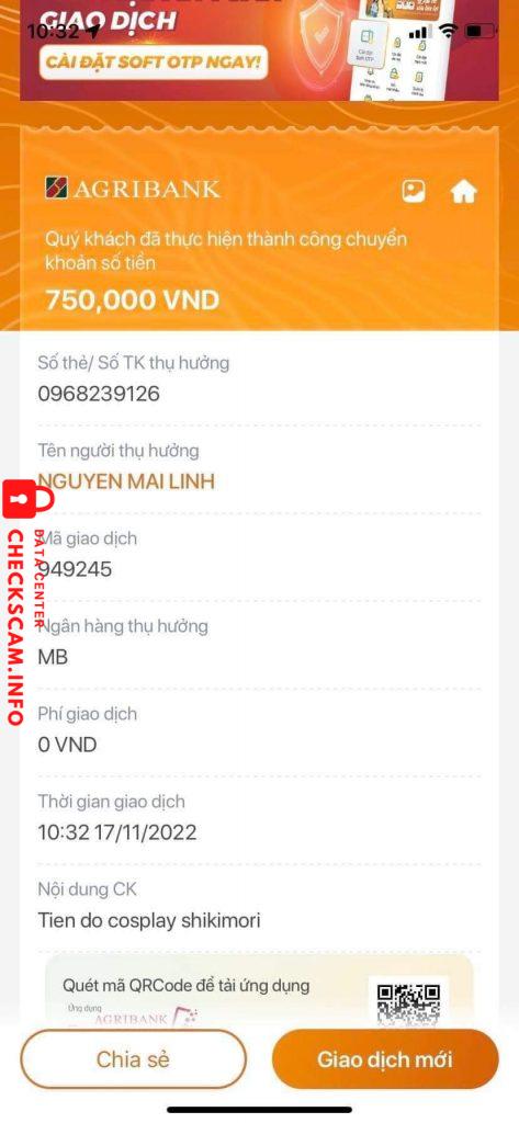 対する証拠 Nguyen Mai Linh