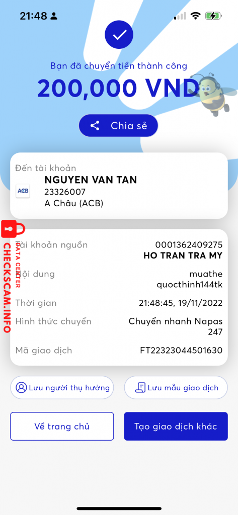 対する証拠 NGUYEN VAN TAN