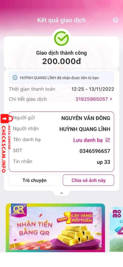 対する証拠 Hùynh quang lĩnh