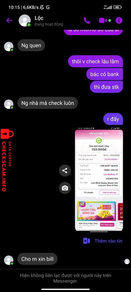 対する証拠 Trịnh Văn Độ