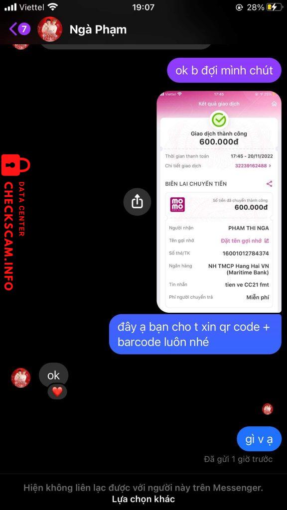 対する証拠 PHẠM THỊ NGÀ