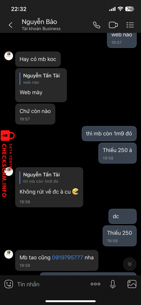 対する証拠 NGUYEN QUOC BAO