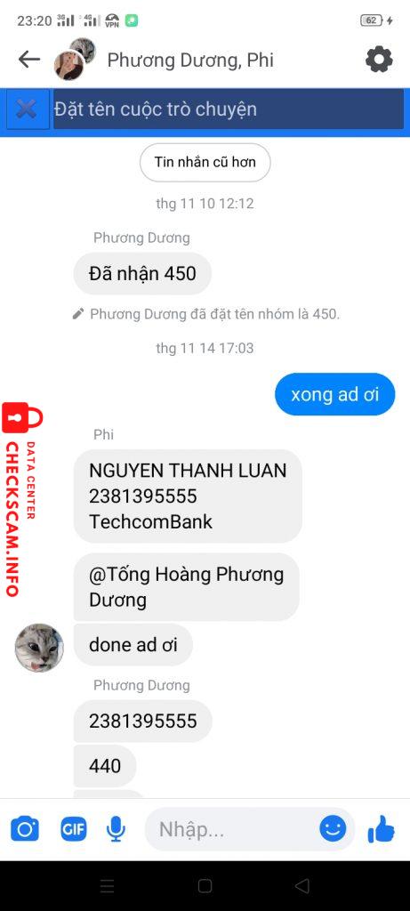 対する証拠 NGUYEN THANH LUAN 