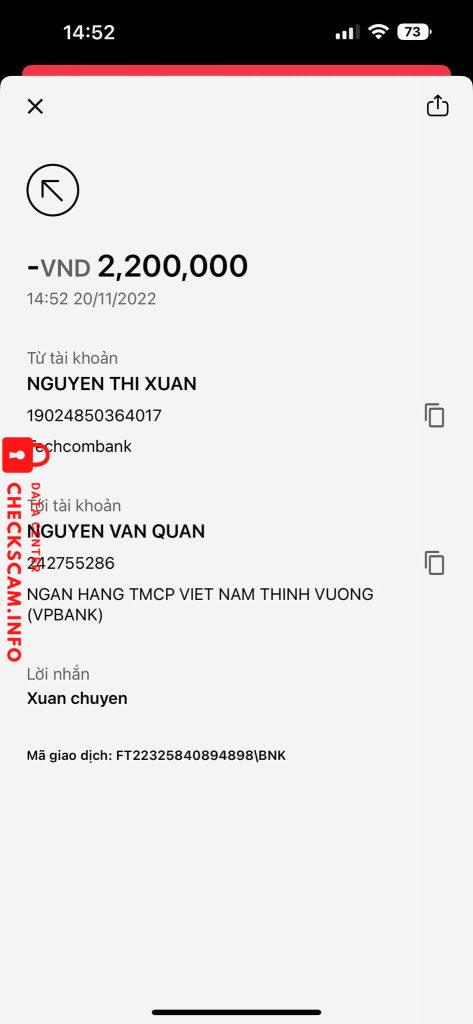 対する証拠 NGUYEN VAN QUAN