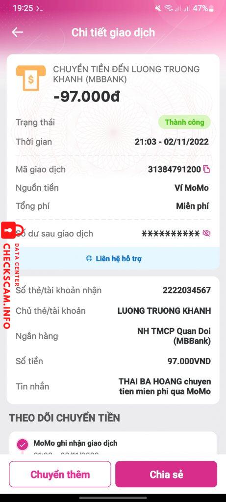 対する証拠 LUONG TRUONG KHANH