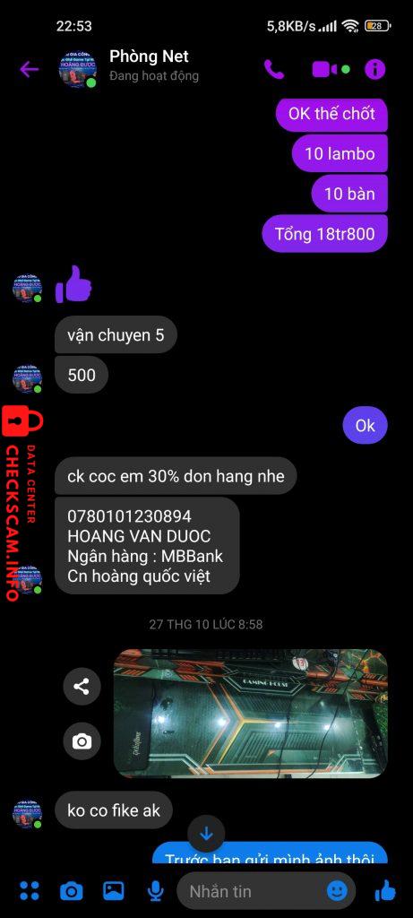 対する証拠 Hoang Van Duoc
