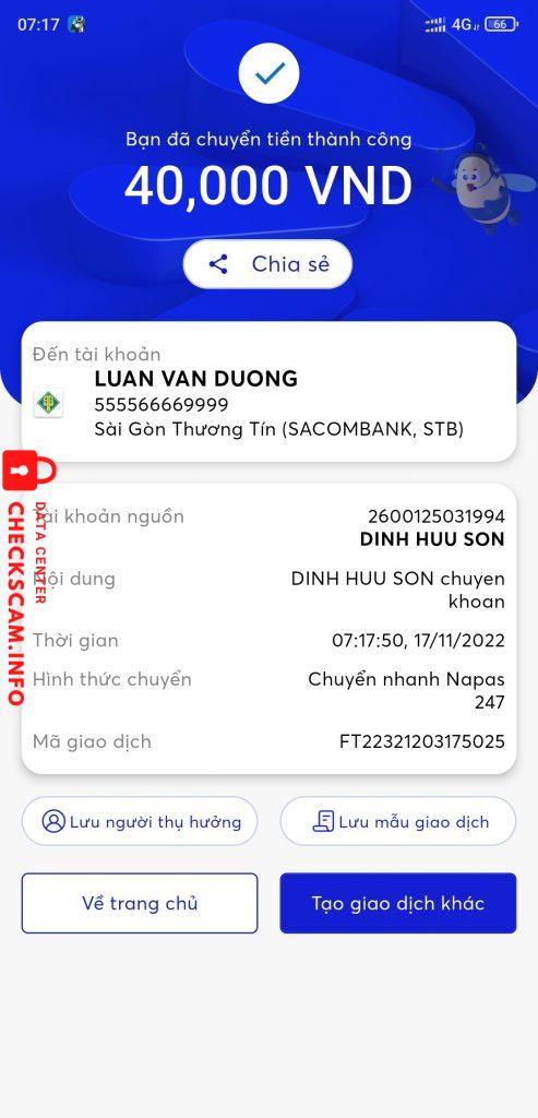 対する証拠 Luan Van Duong