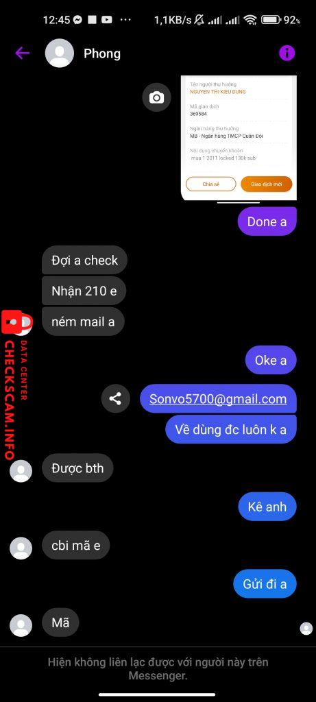 対する証拠 Nguyễn Thị Kiều Dung