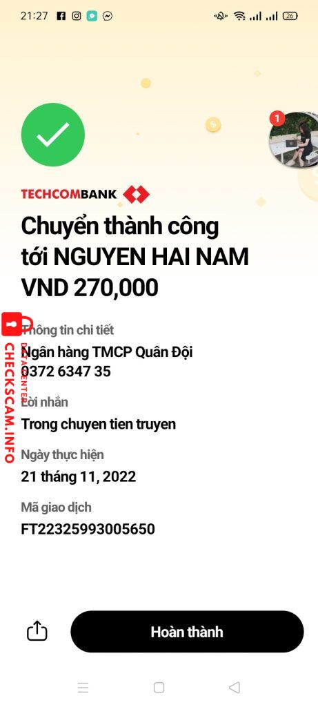 対する証拠 NGUYEN HAI NAM