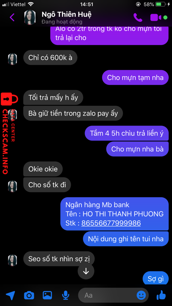 対する証拠 HO THI THANH PHUONG