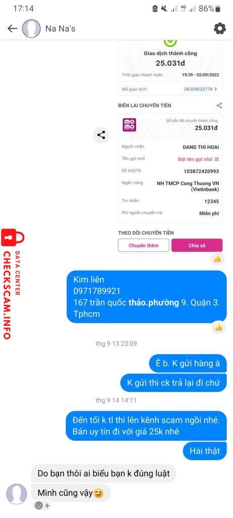 対する証拠 DANG THI HOAI