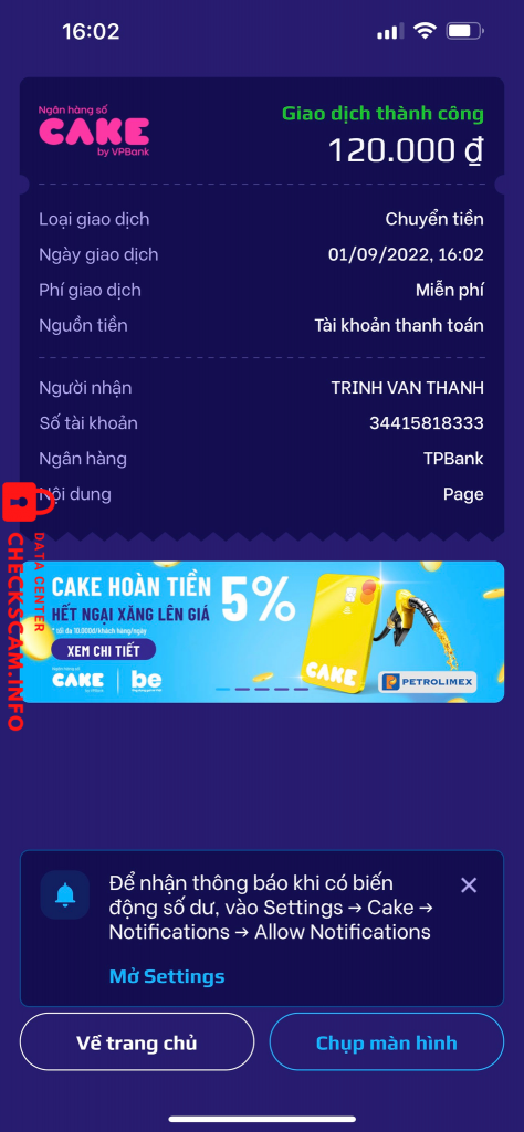 対する証拠 TRINH VAN THANH
