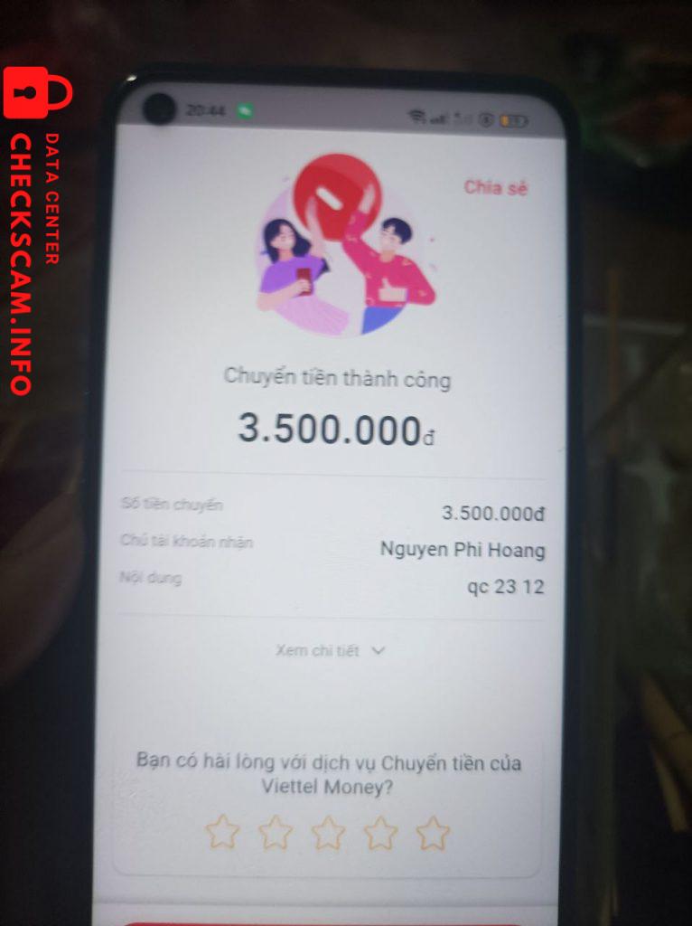 対する証拠 Nguyen Phi Hoang