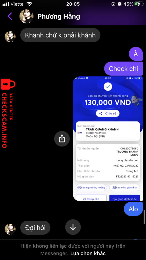 対する証拠 TRAN QUANG KHANH