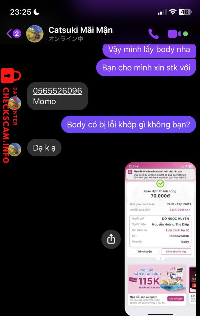 対する証拠 Nguyễn Hoàng Thu Diệp