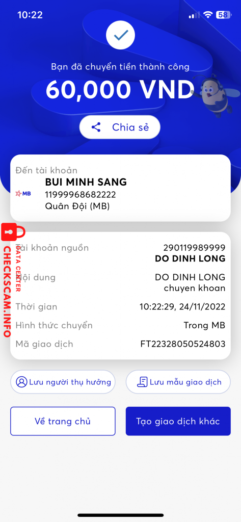 対する証拠 Bui Minh Sang