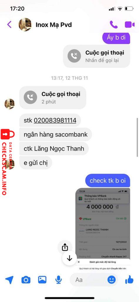 対する証拠 Lăng Ngọc Thanh
