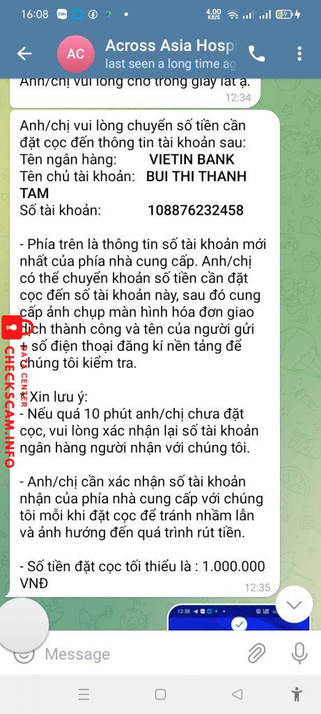 対する証拠 BUI THI THANH TAM