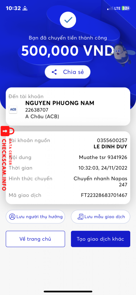 対する証拠 NGUYEN PHUONG NAM 