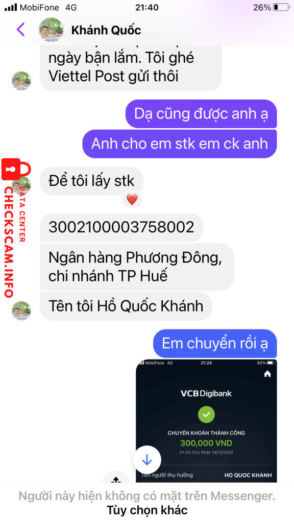 対する証拠 Hồ quốc khánh