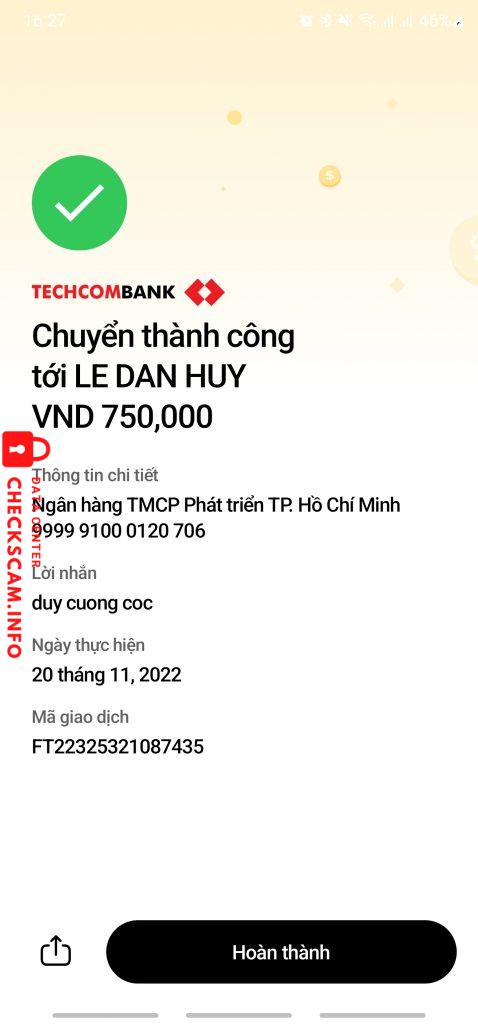 対する証拠 Le Dan Huy